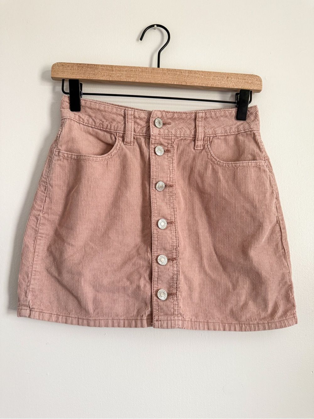 PacSun Corduroy Button Front Mini Skirt Pink Size 24